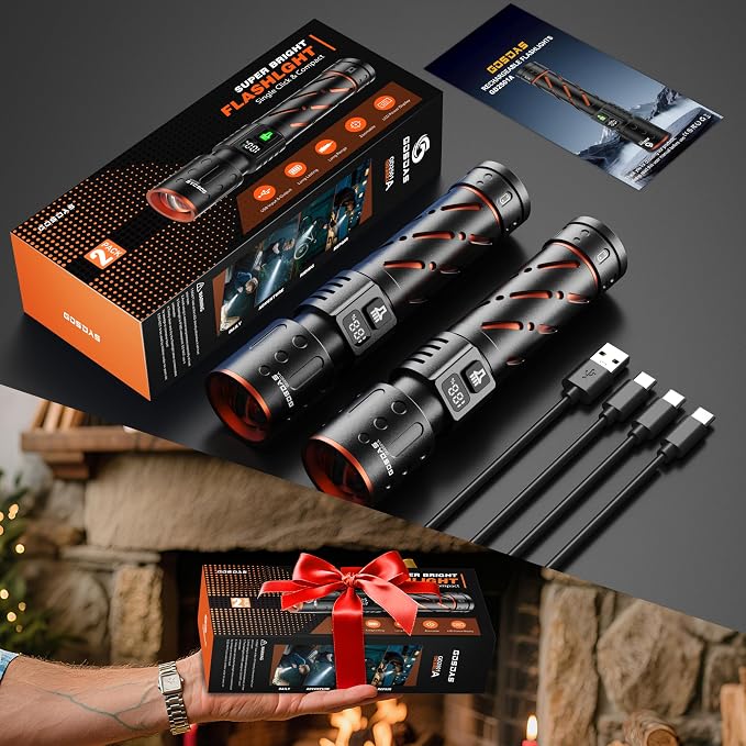 Rechargeable Flashlights High Lumens 100000 2 Pack, Super Bright 30W LED - Image 8