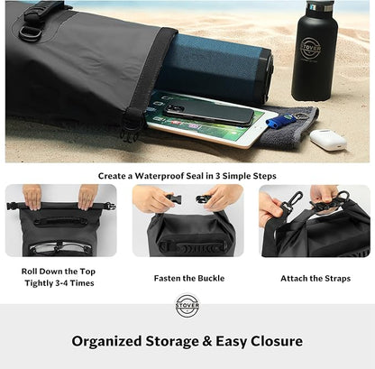 STOVER 5/10/25/30/40/55L Waterproof Dry Bag- Roll-Top Backpack w/Phone Case- - Image 5
