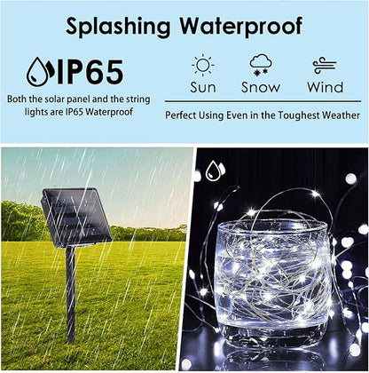 Solar String Lights Outdoor, 4 Pack Each 100 LED Solar Twinkle Lights - Image 6