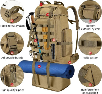 70L/100L Camping Hiking Backpack - Image 4
