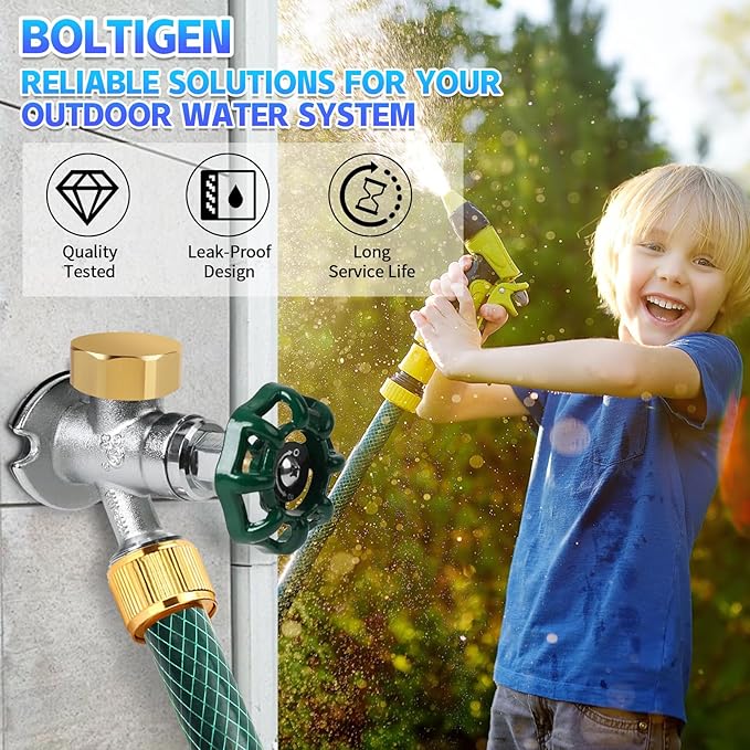 Boltigen 2 Sets Outdoor Faucet Repair Kit, Brass Vacuum Breaker Outside Faucet - Image 6
