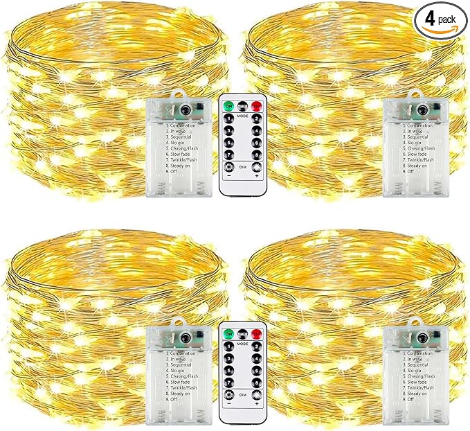 4-Pack Fairy Lights Battery Operated by EXF
