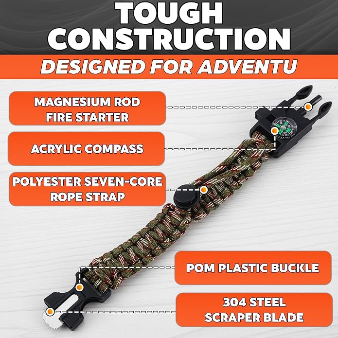 Paracord Bracelets for Men and Women – Adjustable Survival Paracord Bracelet - Image 3