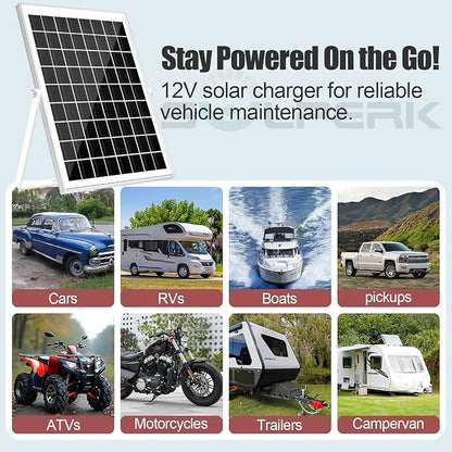 SOLPERK Solar Panel Kit 10W 12V, Waterproof Solar Battery Trickle Charger - Image 5