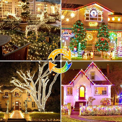 88FT 240LED Connectable String Lights Indoor Outdoor Clear Wire, Warm - Image 6