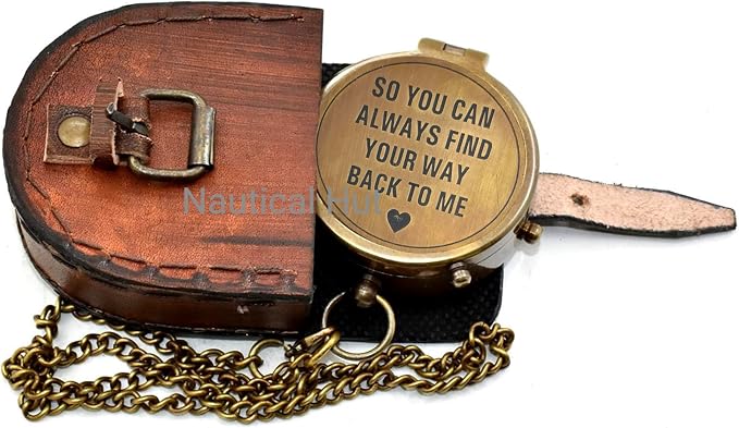 So You Can Always Find Your Way Back Home Engraved Brass Compass - Image 6