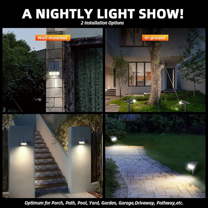 LEREKAM Solar Lights Outdoor Waterproof Landscape Lights, 40 LEDs Solar Spot - Image 3