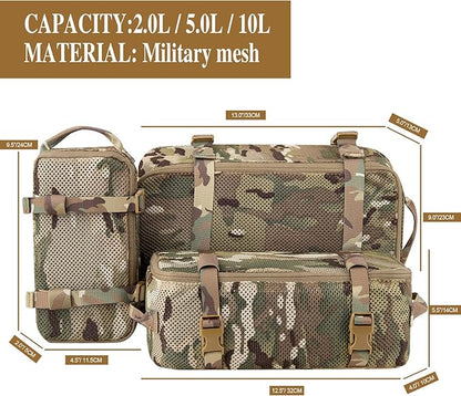 PETAC GEAR 3 PCS Tactical Modular Packing Cubes, Large Capacity Mesh Storage Bag - Image 3