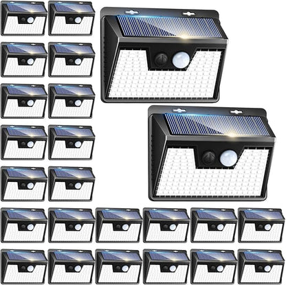 Peasur Solar Powered Lights Outdoor, 140 LED 24Pack Motion Sensor Light Outside by Peasur
