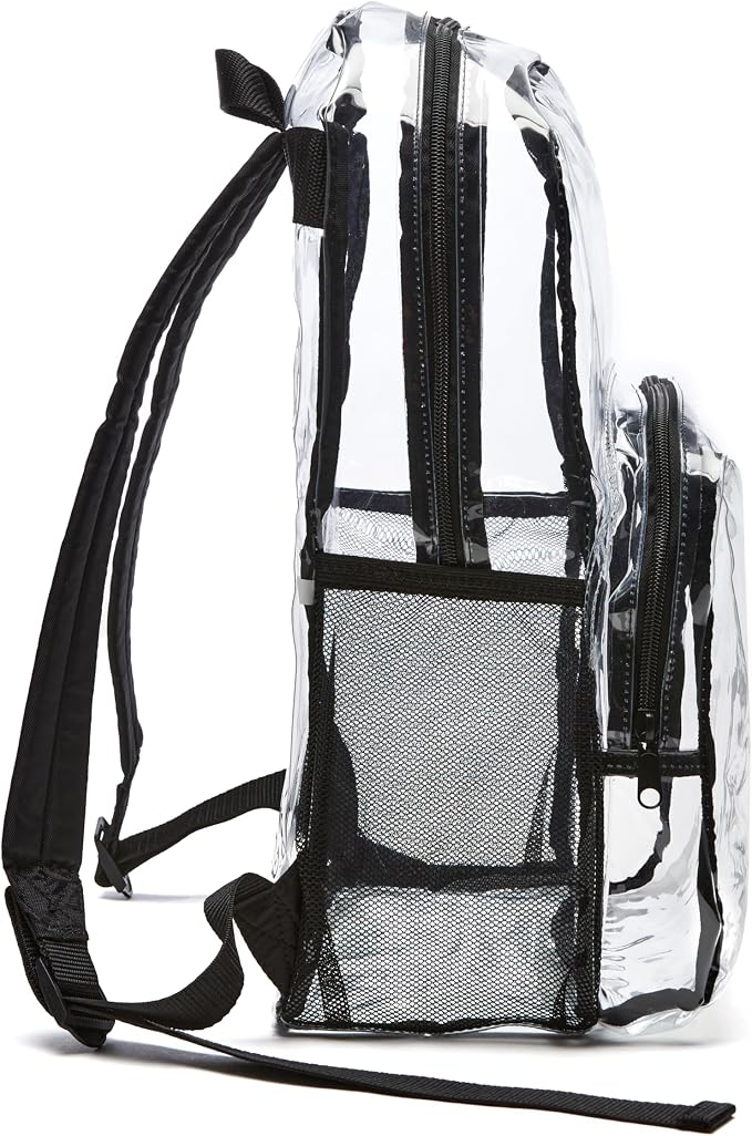 Amazon Basics Transparent Clear School Backpack, Water-Resistant PVC Plastic - Image 4