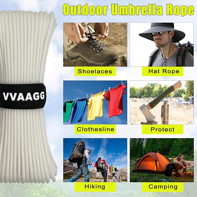 VVAAGG 1000 Paracord Rope, 50ft 12 Strand Parachute Cord - Image 7