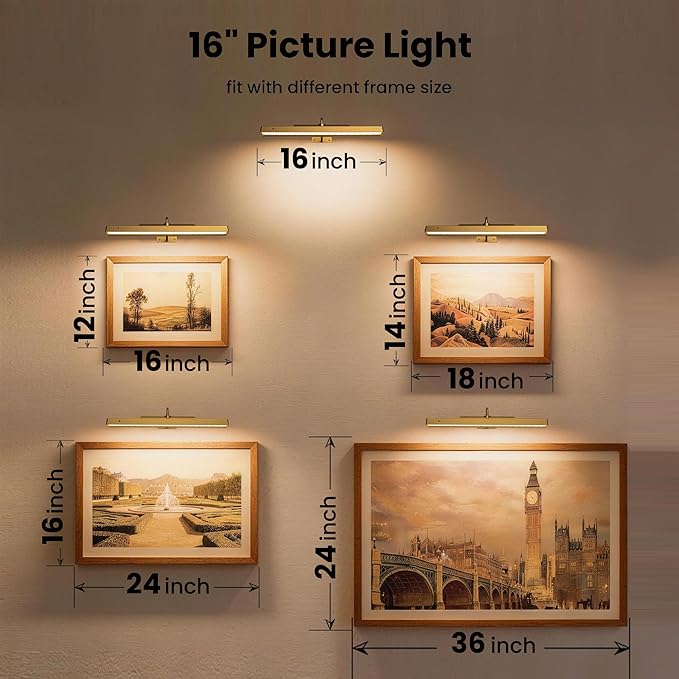 Wireless Picture Light Battery Operated, 16in Picture Light - Image 10