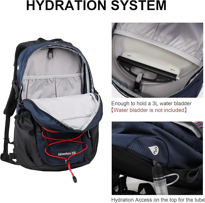 MOUNTAINTOP Hiking Backpack, 25/30L Camping Backpack, Men Women Hiking Daypack - Image 4