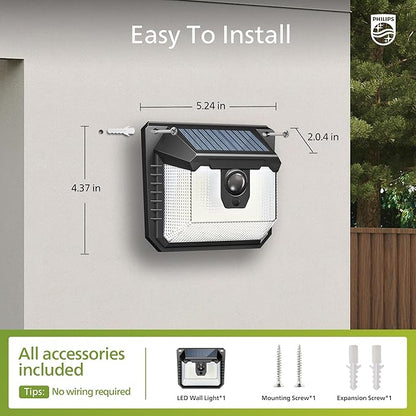 Philips Solar Lights Motion Sensor Outdoor, 120 LEDs Solar Powered Security - Image 3
