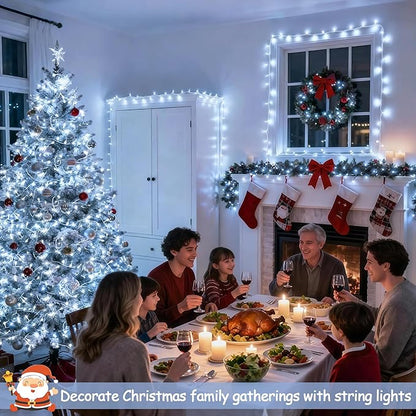 JMEXSUSS 66ft 200 LED White Christmas Lights Indoor Outdoor, Connectable String - Image 4
