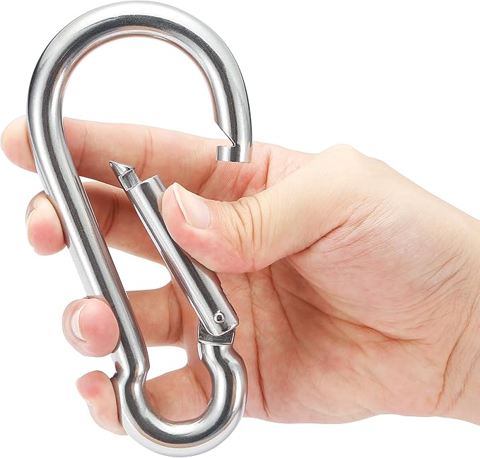 sprookber 316 Stainless Steel Carabiner Clip, Marine Grade Heavy Duty Spring - Image 3