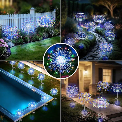 Solar Garden Lights Outdoor, 4 Pack 120 LED Twinkling Firework Lights Decorative - Image 5