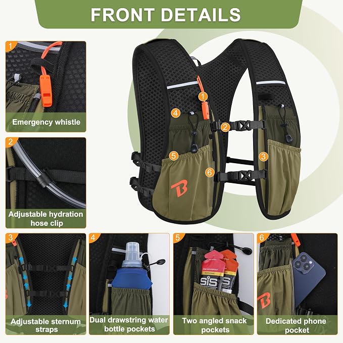 BECOJADDE Running Vest Hydration Backpack - Image 2