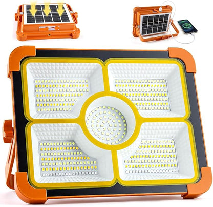 Solar Rechargeable Work Light, 474 LED 12000LM Portable Flood Lights, 12000mAh by IlluminateYourWorld