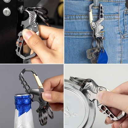 Kivssi Heavy duty metal keychains, Carabiner clip Car key chains, Fashion - Image 4