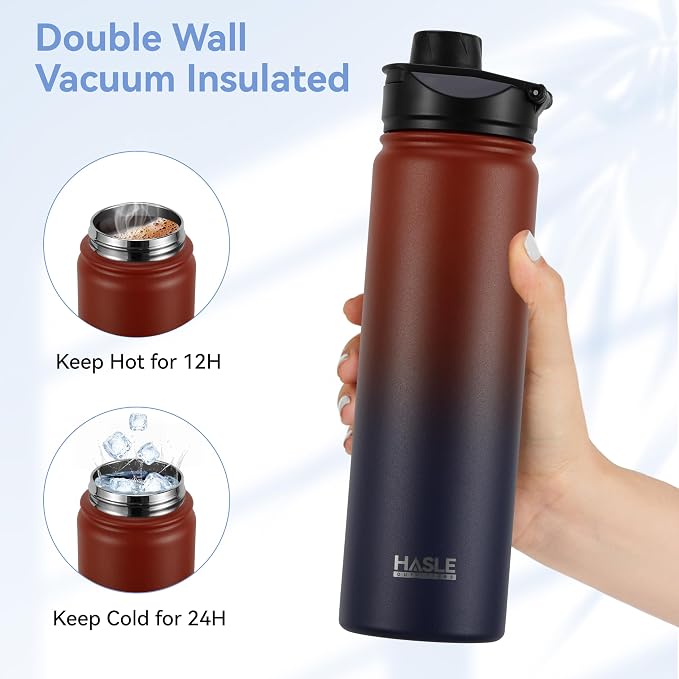 HASLE OUTFITTERS Insulated Water Bottle 22 oz Double Wall Stainless Steel Water - Image 3