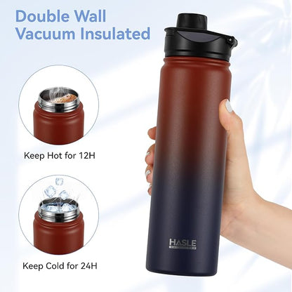 HASLE OUTFITTERS Insulated Water Bottle 22 oz Double Wall Stainless Steel Water - Image 3