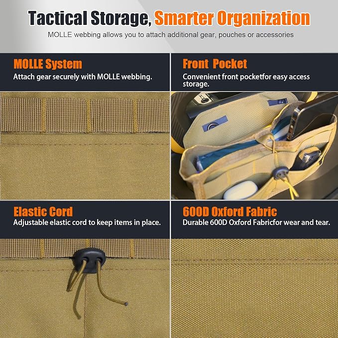 Seat Back Storage Bag for Ford Bronco 2021-2025, MOLLE Tactical Organizer for - Image 2