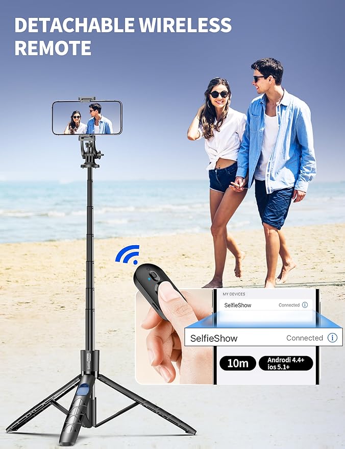 Aluminum 71" Phone Tripod, Travel Tripods - Image 4