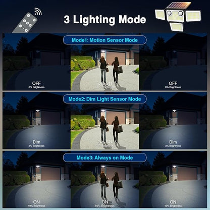 4500LM Solar Lights Outdoor Waterproof, 254 LED Solar Flood Lights Outdoor - Image 7