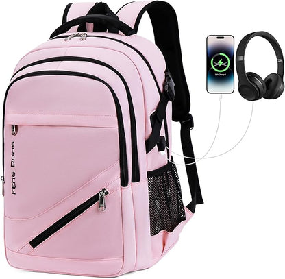 FENGDONG Large Laptop Backpack 17.3 inch Waterproof Travel College Backpack by FENGDONG