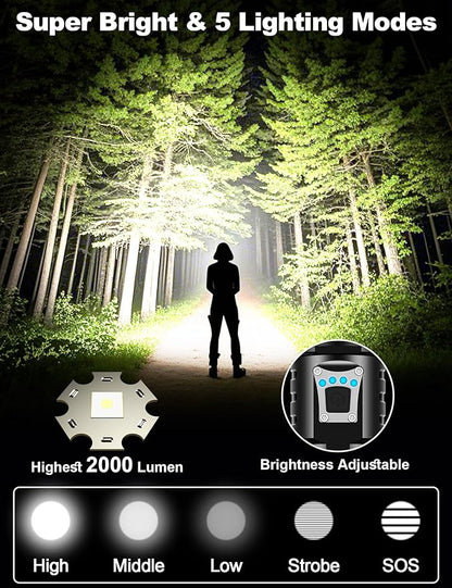 PHIXTON Rechargeable Flashlights High Lumens 10000 Super Bright Long Range - Image 2