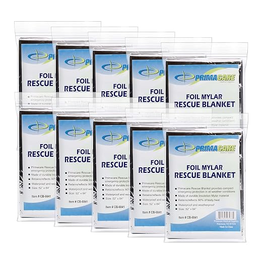 Primacare CB-6841-CS Emergency Foil Mylar Thermal Blanket by Primacare