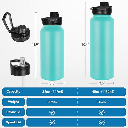 VEGOND 32 oz Insulated Water Bottle Stainless Steel Metal Water Bottles - Image 4