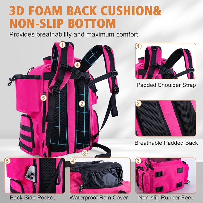 Goture Fishing Backpack, 58L 900D Water-Resistant Insulated Tackle Backpack - Image 6