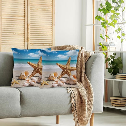 Swono Starfish Decorative Throw Pillow Cushion Covers, Ocean Beach Starfish - Image 2