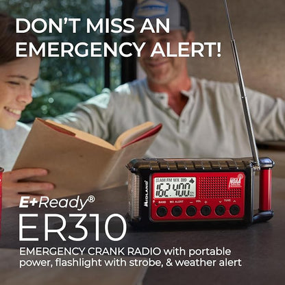 Midland - ER310, Emergency Crank Weather AM/FM Radio - Multiple Power Sources - Image 4