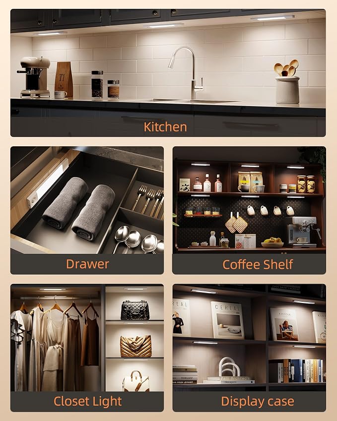 EZVALO Under Cabinet Lighting, Wireless Closet Lights, 50 LED Rechargeable - Image 7