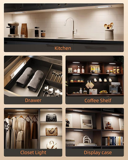 EZVALO Under Cabinet Lighting, Wireless Closet Lights, 50 LED Rechargeable - Image 7