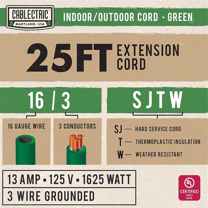 25 Foot Outdoor Extension Cord - Image 2
