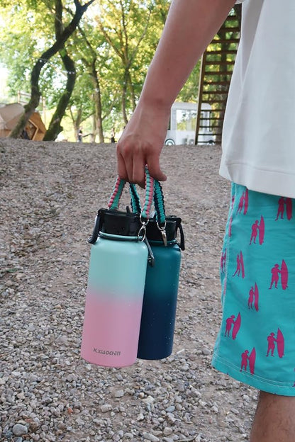 KXIAOCHEN Insulated Water Bottle, Stainless Steel Water Bottle, 2 Lids - Image 8