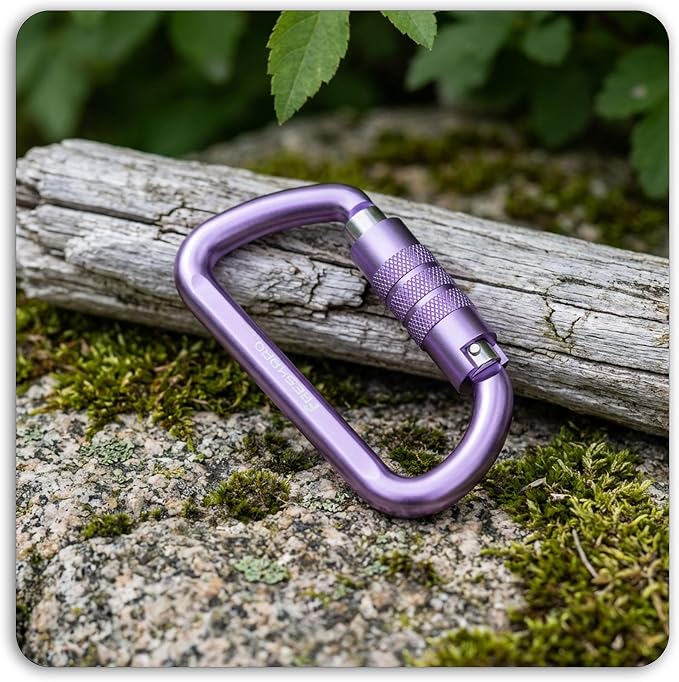 FresKaro 3inch 12kN-2698lbs Auto Locking Carabiner Clips, Solid D Shape - Image 6