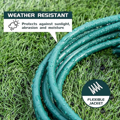 8FT Outdoor Extension Cord-16/3 SJTW Durable Green Extension Cable - Image 3