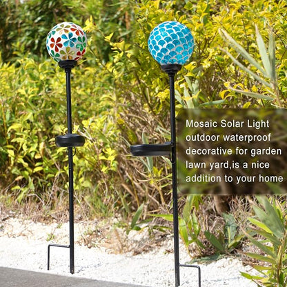 VCUTEKA Solar Garden Lights, Mosaic Solar Light Outdoor Waterproof LED Pathway - Image 2