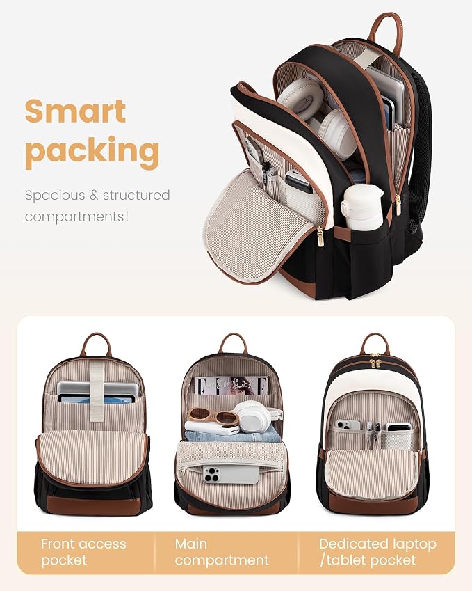 LOVEVOOK Travel Laptop Backpack Women, 15.6 Inch Anti Theft College Backpack - Image 3