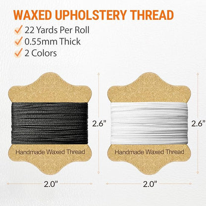 VONEEDL Upholstery Repair Kit: Waxed Sewing Thread & Heavy Duty Needles - Image 3