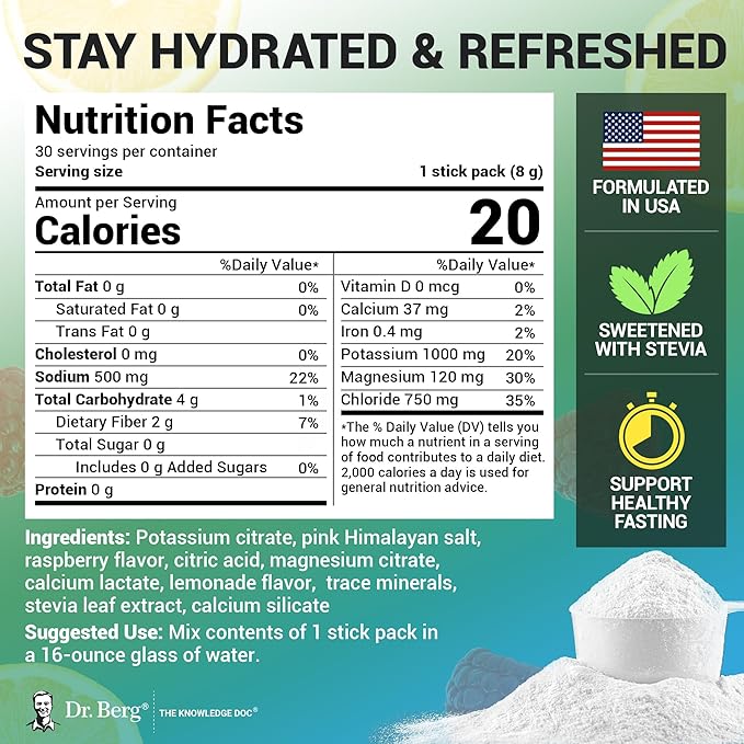 Dr. Berg Sports Hydration Electrolytes Powder w/More Salt - Image 3