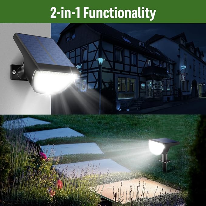GKGG Solar Lights Outdoor Waterproof IP65, Solar Powered 76 LED 3 Lighting - Image 4