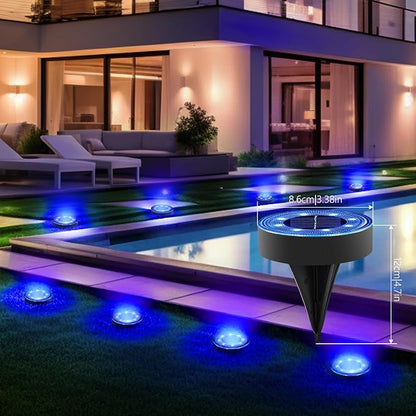 Joomer Solar Ground Lights, 4 Pack 8 LED Solar Lights Outdoor Waterproof IP68 - Image 2