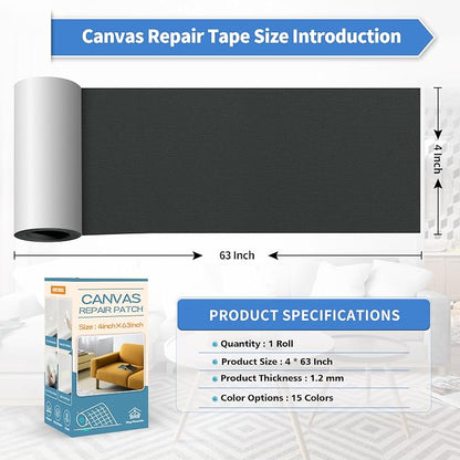 KING MOUNTAIN Canvas Repair Tape, Outdoor Gear Patch, 4×63 Inches, Waterproof - Image 4