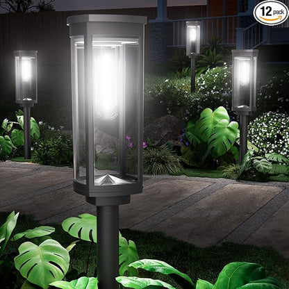 NEWMESSI 12 Pack Solar Pathway Lights Outdoor, Super Brightness IP65 Waterproof by NEWMESSI